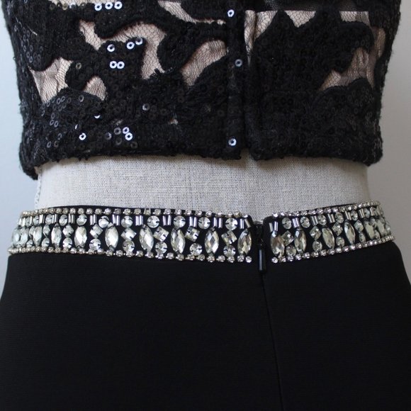 Alyce Paris Two Piece Black Homecoming Dress Size4 - Picture 9 of 12